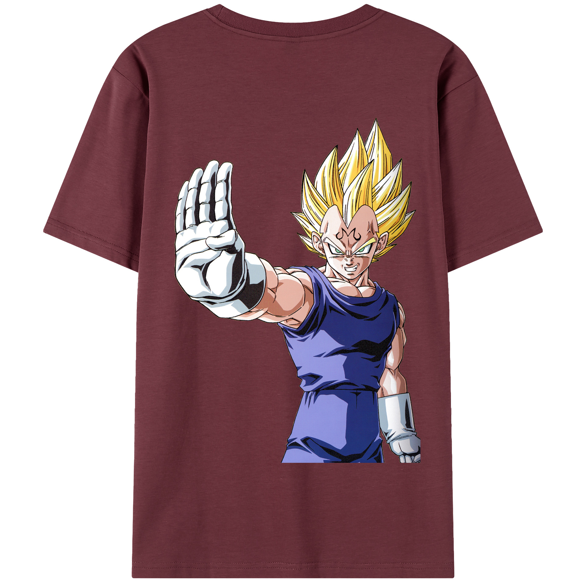 （画像用） ドラゴンボール ベジータ四世（Bejīta Yonsei）DRAGON BALL Vegeta IV 綿100％半袖Tシャツ（背面プリント）